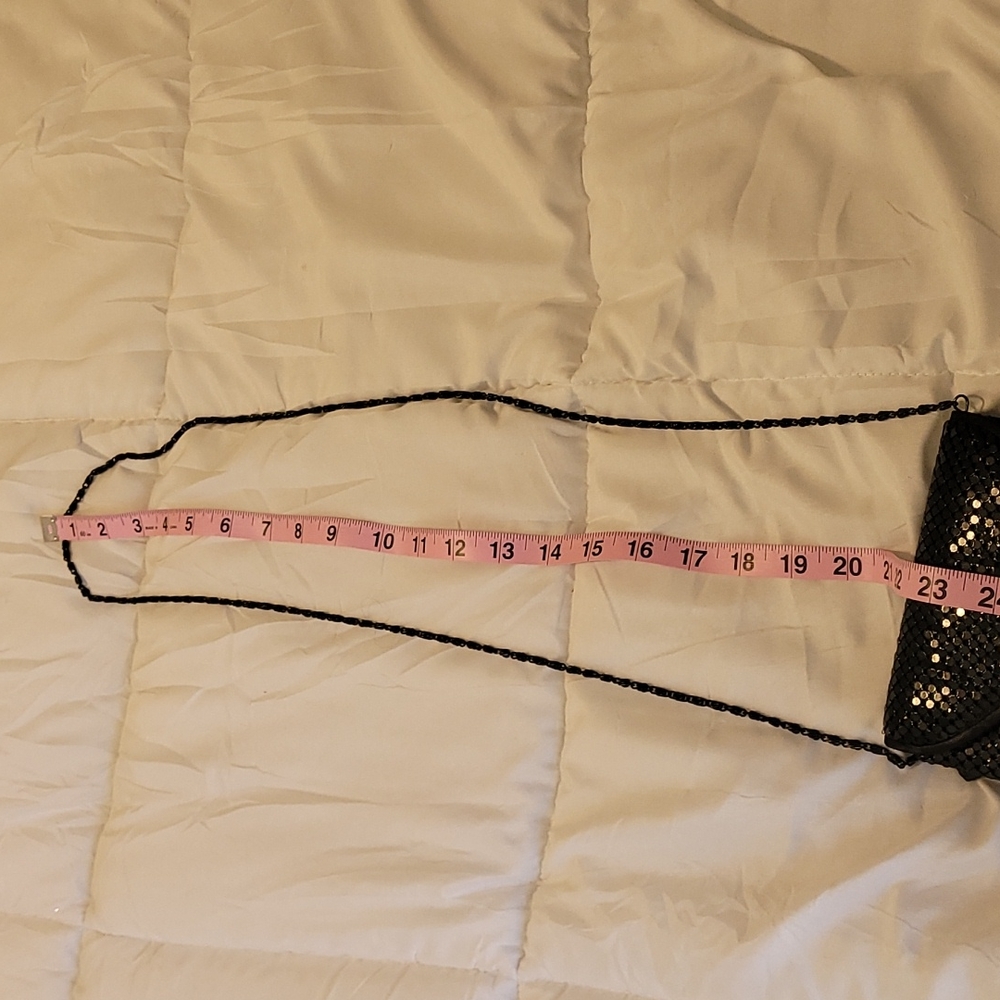 Little black sequined purse. Used once for a wedding. Measurements attac… - Picture 10 of 10
